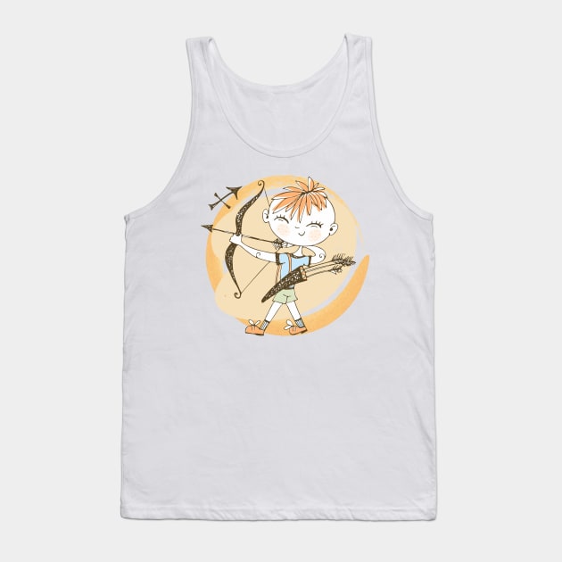 Zodiac Sagittarius Cute Kid Design Horoscope Gift Tank Top by The Little Store Of Magic